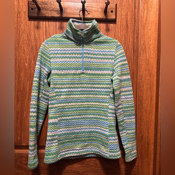 Spyder 1/4 Zip Multicolor Wave Pattern Turtleneck Sweater/Pullover - Picture 1 of 6